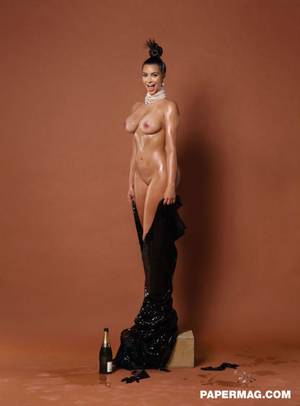 Kim Kardashian Porn Captions - Kim Kardashian full frontal nude picture for Paper Magazine