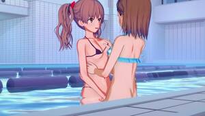 hentai lesbian pool - Hental Lesbian teens having strap-on sex in the Pool