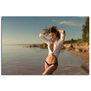 Nude Beach Girl - USANGLERS Nude Bikini Girl Fitness Model Canvas Prints Hot Girl Posters  Bedroom Bathroom Porn Poster Poster Wall Art For Home Office Bathroom  Decorations Unframed 24\