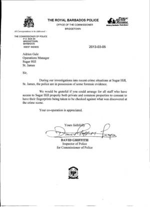 Barbados Sugar Porn - Barbados Police Fingerprints