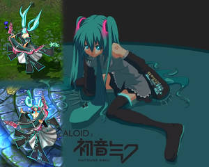 Ecchi Lesbian Porn - Hatsune Sona, Vocaloid of the Strings custom skin winface.