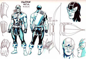 Hawkeye Avengers Cartoon Porn - Hawkeye (Clint Barton) character design sheet by David Lopez