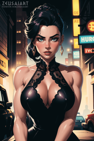 Formal Gown Cleavage Porn - Mafia boss in an evening gown.â€ â€“ AI Girls