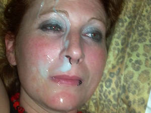 heavy makeup on big cum shot - Big facial for a drunk MILF in heavy makeup