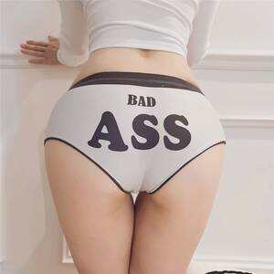Female Panty Ass Porn - AIIOU Sexy Women Letter Print Panties Underwear Ladies Low Waist Briefs  Lingere Bad Ass Porn Female Clothes Funny Underpants - AliExpress