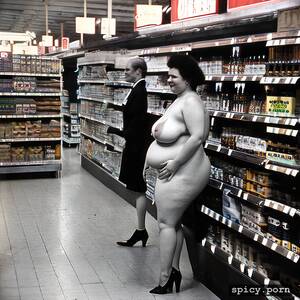 bbw nude shopping - Image of embarrassed, location supermarket, nude, fat, bbw, public, shopping  - spicy.porn
