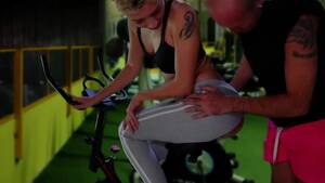exercise bike anal - Anal workout on exercise bike with bald headed chick Lisa Fox
