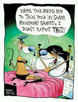 cartoon bdsm christmas - Reindeer BDSM