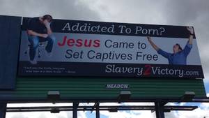 book store - Billboard outside adult bookstore asks, 'Addicted to Porn?