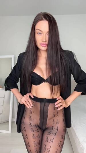 black snow nude - Jane Snow teasing in sexy black patterned pantyhose