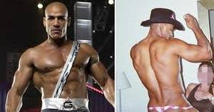 Alex Castro Gay Porn - Alex Castro formerly known as gay porn model Elian Cortez, is now known to  millions of TV viewers as Militia (left) on NBC's American Gladiator.