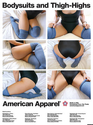 American Apparel Sexualized Ads - American Apparel Adverts. Controversial advert banned for indecency and  sexualisation of young woman.