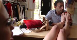 footjob in store - Secretary Chloe Cherry gives footjob and rides a hard cock - FootPorno.com