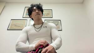 cute asian cum shirt - Asian jock solo in gym gear watch online