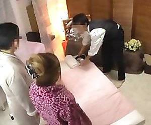 couples anal massage - Young gal wife Cuckold next to her husband massage