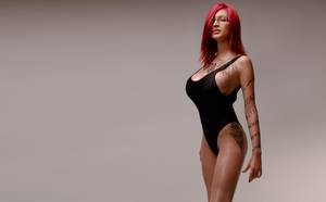 huge tits fake ariane - ... ariane saint, canadian, redhead, adult model, busty, sexy babe, tattoo  ...