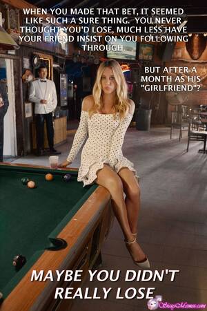 Blonde Pool Porn Caption - cute blonde sissy on a billiard table | Sissy Caption