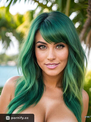 Green Haired Porn - Sultry MILF with Green Hair and Huge Hazy Hair taking a Blowjob in Outdoor  | Pornify â€“ Free PremiumÂ® AI Porn