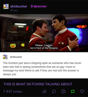 60s Star Trek Porn - I understand the 60's Spirk housewives now : r/CuratedTumblr