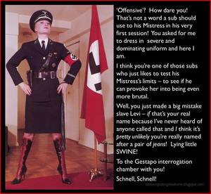 Nazi Porn Captions - Nazi dominatrices! Cute, huh? A bit illegal in Germany, but hey - this is  the blog that treats its readers with contempt, remember?