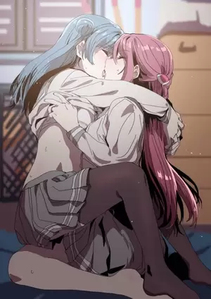 Hentai Yuri Lesbian Kiss - Kiss me and love me like this and then I am all yours~ðŸ’• free hentai porno,  xxx comics, rule34 nude art at HentaiLib.net