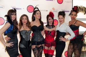 corset sex party - Social Exposure founder/executive producer Sally Golan the ladies of Sin  and Satin at The Museum Of Sex for the Guilty Pleasure Party.