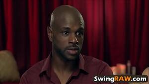 interracial swingers blow job - Interracial orgy with blowjob and fucking in a swingers reality show -  XVIDEOS.COM