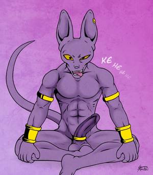 Beerus Dragon Ball Z Porn - e621 abs anthro balls beerus biceps cat cock_ring crossed_legs dragon_ball  dragon_ball_super ear_piercing erection feline flexing front_view