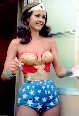 Deviantart Wonder Woman Lynda Carter Porn - Lynda Carter signs autographs on the set of the Wonder Woman TV show, 1970s
