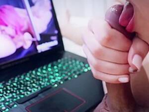 Blowjob While Watching Porno - Blowjob while watching porn - PornZog Free Porn Clips