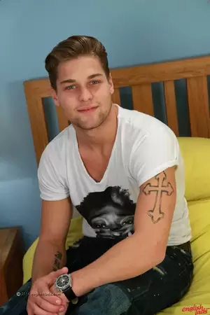 British Blonde Porn Blue Eyes - Ricky Hampton is a straight english lad with a 8 inch erect uncut cock and  a defined, smooth body with tattoos - Englishlads - british gay amateur porn  videos straight hunks with uncut cocks