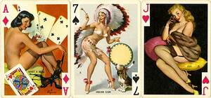 nude actress playing vintages cards - Playing Cards Deck 473