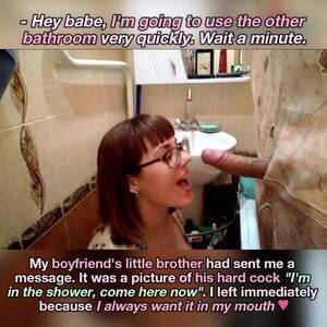 Bathroom Porn Captions - Cuckold Captions: My girlfriend and my bro took a long time in the bathroom  that day - Porn GIF Video | nebyda.com