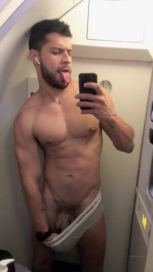 big dick jerk off airplane - Muscle hunk shows his big cock on a plane - ThisVid.com