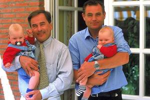 Asian Gay Young Boy - TWO MEN HOLDING BABIES GAY PARENTING