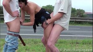 Big Dick Sex Public - Extreme public sex with petite and 2 guys with big dicks by highway -  XVIDEOS.COM