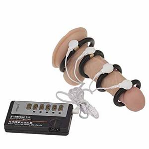 Male Estim Sex Toys - Erotic Electro Stimulation Sex Cock Enlarge Expander Penis Ring Cock Ring  Male Genital Desensitizer Delay Therapy