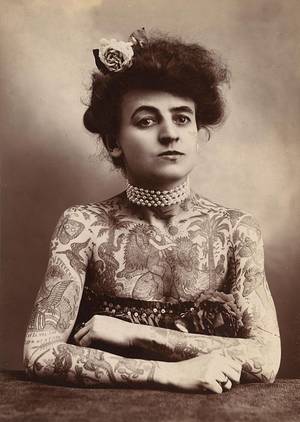 Maud Stevens Porn - Mrs. Maud Stevens Wagner, the wife of tattooist Gus Wagner 1907