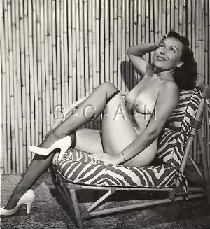 long hairy vintage nudes - Original Vintage 1940s-60s Nude RP- Long Hair- Long Legs- Stockings- White  Heels | eBay