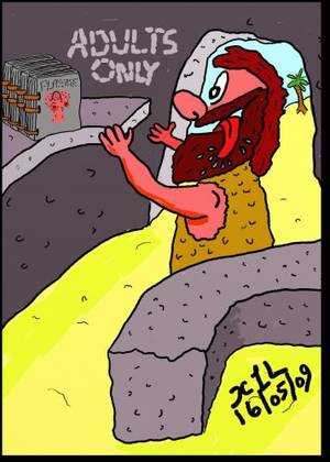 Cartoon Pornography - Cartoon: Cave Porn (medium) by chriswannell tagged cave,caveman,pornography,