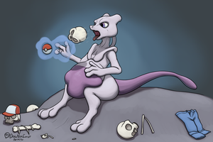 Mewtwo Feet Porn - 83863 - safe, artist:doesnotexist, fictional species, legendary pokÃ©mon,  mammal, mewtwo, anthro, nintendo, pokÃ©mon, 3 fingers, 3 toes, abdominal  bulge, ambiguous gender, baseball cap, belch, bone, bones, bottomwear,  burp, cap, clothes, death, digesti