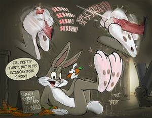 furry loony toons porn bugs - Rule 34 - anthro barefoot bugs bunny carrot cum footjob fur gay grey fur  looney tunes male male only mammal multiple males nude prostitution rabbit  rand (furry artist) side view tagme text