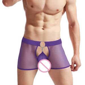 hoop panties - See Through Men Boxer Briefs Front O-ring Hoop Underwear Removeable Bugle  Pouch Boxer Shorts Porn Jocky Boxershorts Man - AliExpress