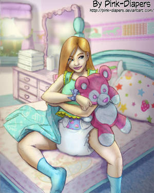 Diaper Digimon Porn - An AB in her bed by Pink-Diapers on DeviantArt
