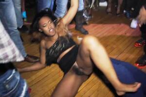 fighting upskirt - Downblouse Pantiless girl fight at the club