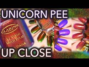 Clarins Porn - Clarins 230 UNICORN PEE nail porn up close ;) - YouTube