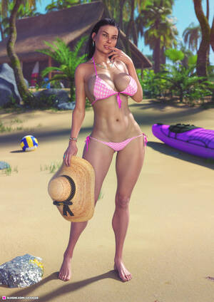 3d Mature Beach Porn - Rule 34 - 1girls 3d beach bikini black hair depth of field earrings female  female only ill-fitting clothes large breasts lexx228 looking at viewer mature  mature female milf necklace original original character