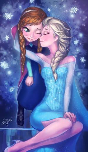 English Porn Captions English Anna - Elsa and Anna frozen elsanna art