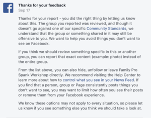 nonsexual spanking - Facebook and child-spanking fetish groups - Prostasia Foundation