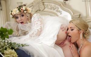 lesbian bride licking - Two Brides, One Groom â€“ Lexi Lore, Kit Mercer HD Untouched 1080p Â» Family  Incest Porn Videos